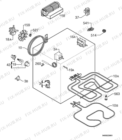 Взрыв-схема плиты (духовки) Electrolux EOB5704X - Схема узла Electrical equipment 268